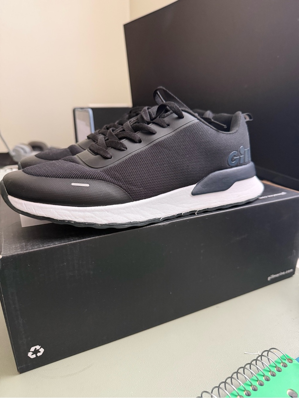 Men's Black Gill Savona Sailing Sneakers with White Midsole